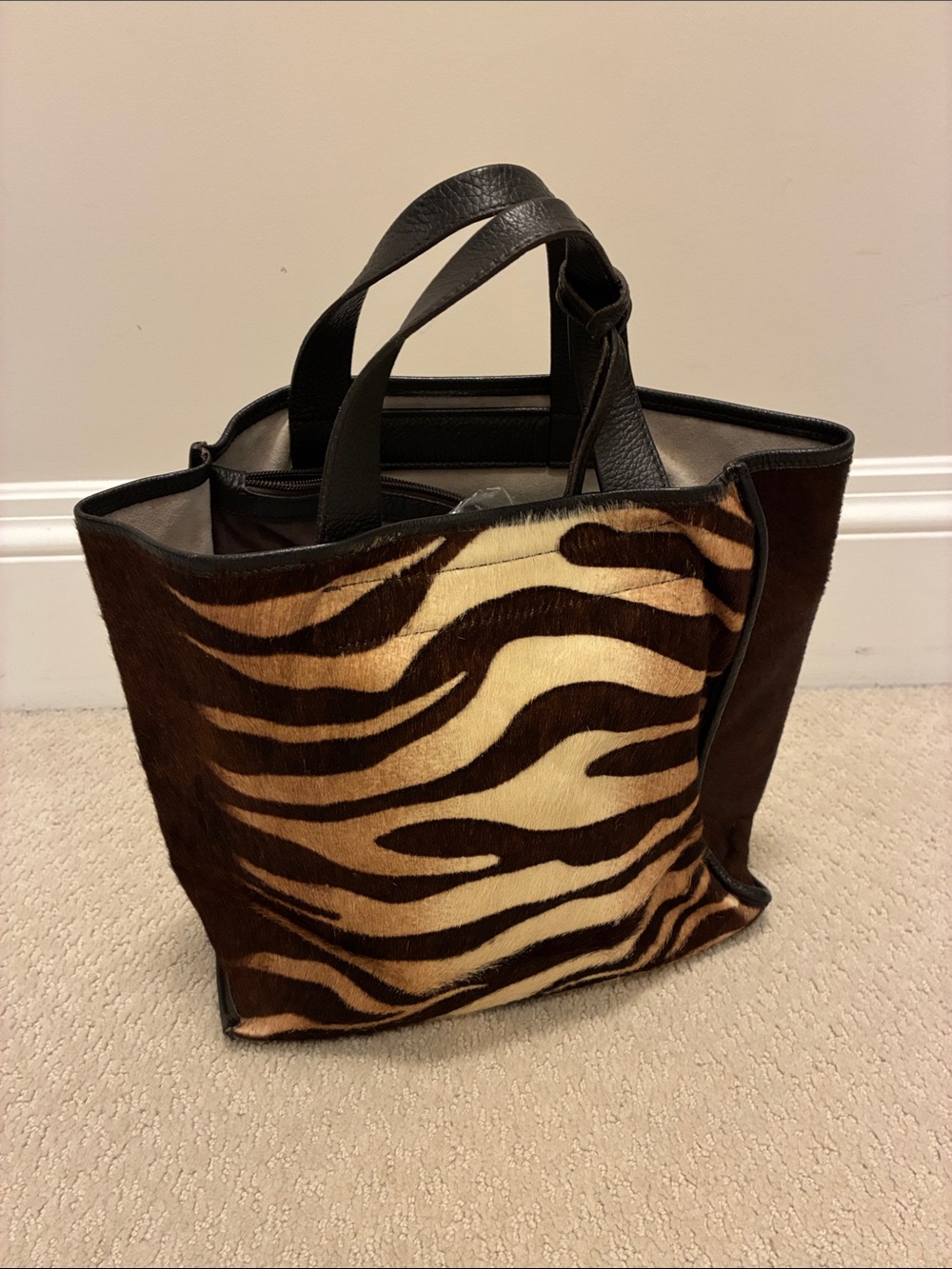 Furla Divide It Zebra Calf Hair Tote Bag 👝